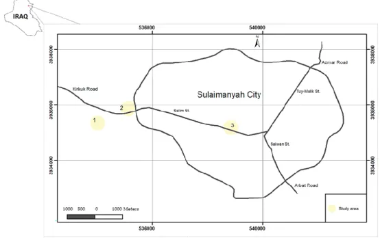Figure 2. Location of the study area and the sampling locations. 