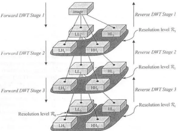 Figure 3.2 : Wavelet decomposition structure [5]. 