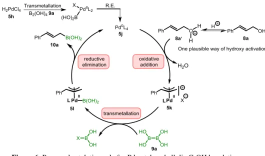Figure 6. Proposed catalytic cycle for Pd-catalyzed allylic C-OH borylation.