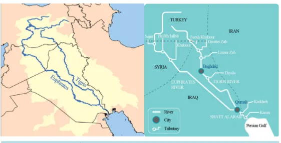 Figure 1. Catchments area of Rivers Tigris and Euphrates [2] [23].                                  