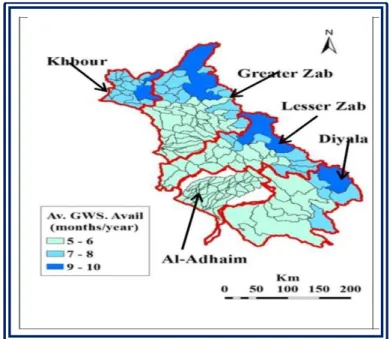 Figure 4: The 1980–2010 average soil water content  (Ground Soil Water, GWS). 