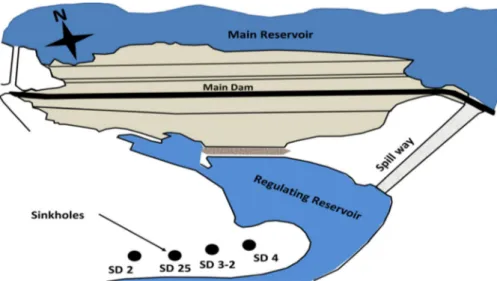 Fig. 10 Sinkholes downstream Mosul Dam-Right Bank