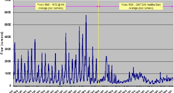 Figure 9: Mean daily discharge of the River Euphrates at Hit. 