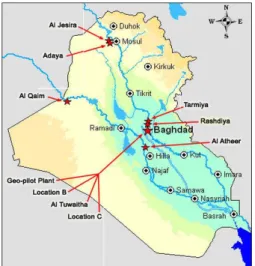 Figure 6: Locations of nuclear facilities in Iraq. 