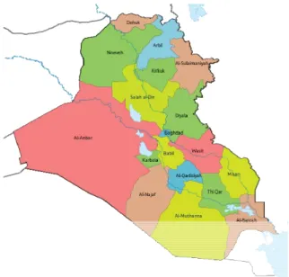 Figure 1:  General map of Iraq. 