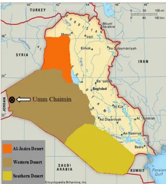 Figure 5. Western, southern and Jezera deserts in Iraq. 