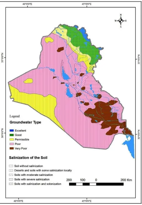 Figure 8: Groundwater suitability for irrigation purposes                            (Al-Jiburi and Al-Basrawi, 2015)