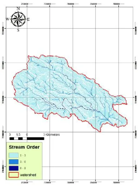 Figure 13 Stream order map for Ostvic catchment 