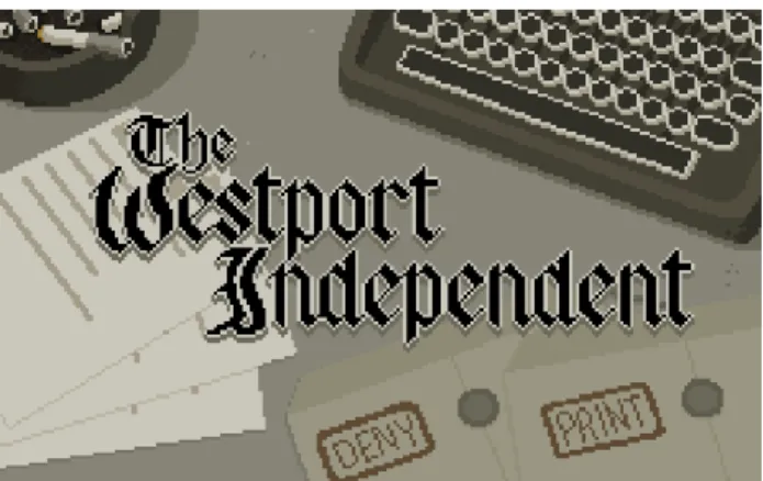 Figur 4  Skärmdump från intro till Ludum Dare-demot av The Westport  Independent (2014) hämtad från spelets sida på IndieDB 