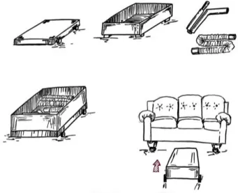 Figure 5.21 Sketched illustration on the mobile central vacuum cleaner idea. 