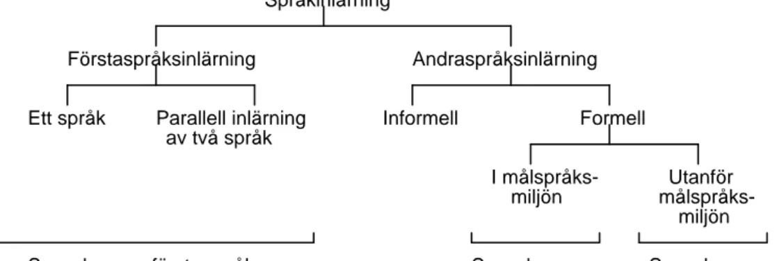 Figur 2: Olika typer av språkinlärning och deras resultat. 15