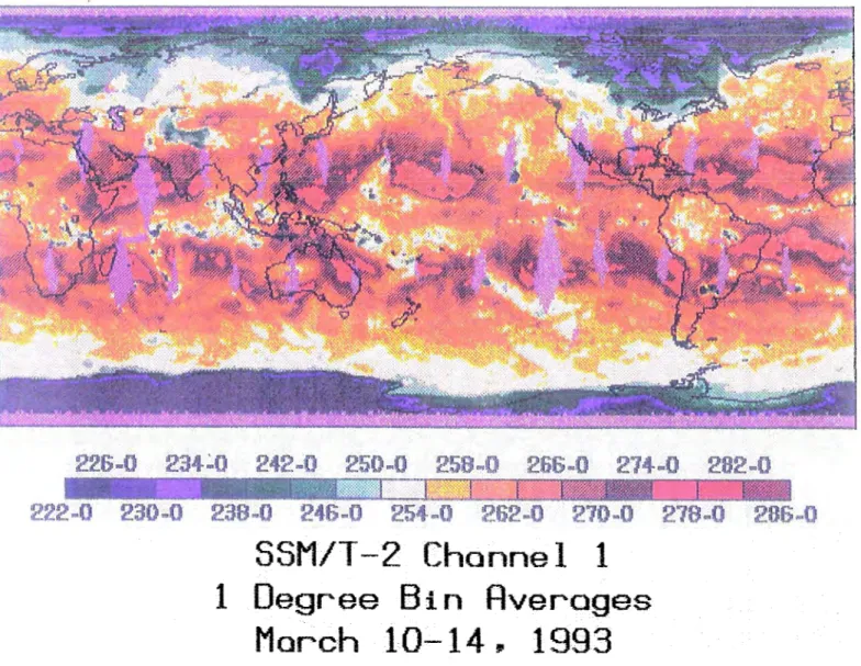 Figure 2.2:  Channell brightness temperature ma.p  for  10-14 March 1993. 