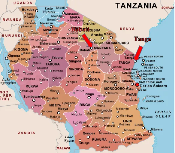 Figure 1. Map over Tanzania (EMapsWorld 2016)