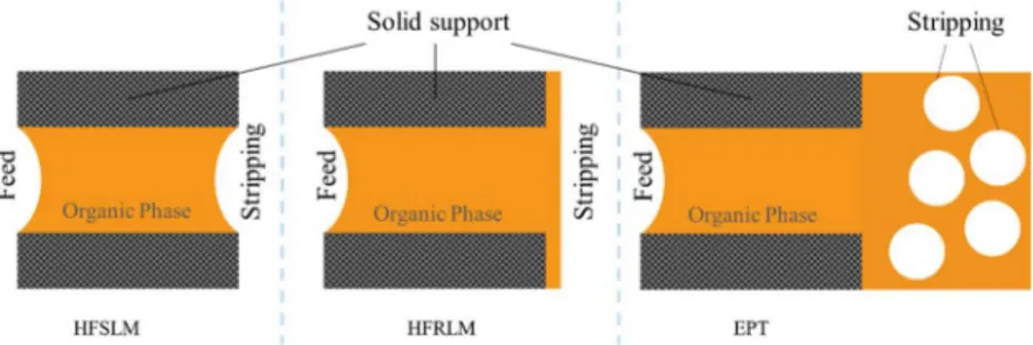 Figure 9. Aqueous-organic interface across a pore in different configurations of  HFSLM
