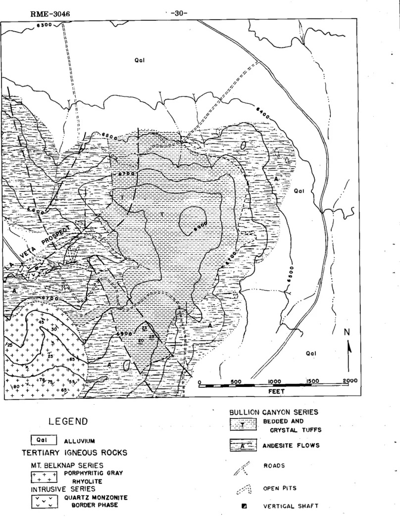 Fig.  9-Geologic map  of  the  La Veta prospect and vicinity. 