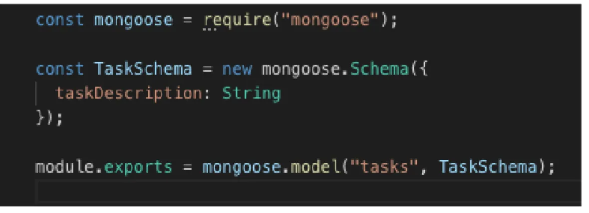 Figure 14 Mongoose database schema. 