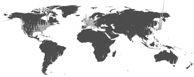 Figure 1: Global distribution of economic activity (LPR)