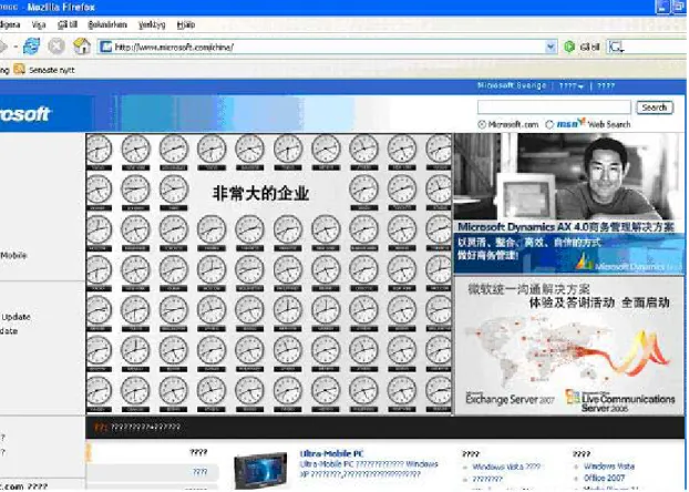 Figur 10.  Microsofts hemsida i Kina 