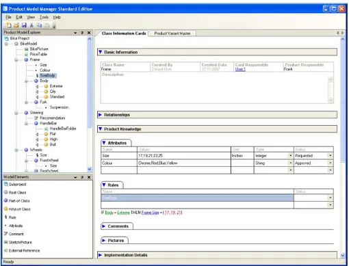 Figure 4-14 Class Information Cards and Product Explorer of PMM [37] 