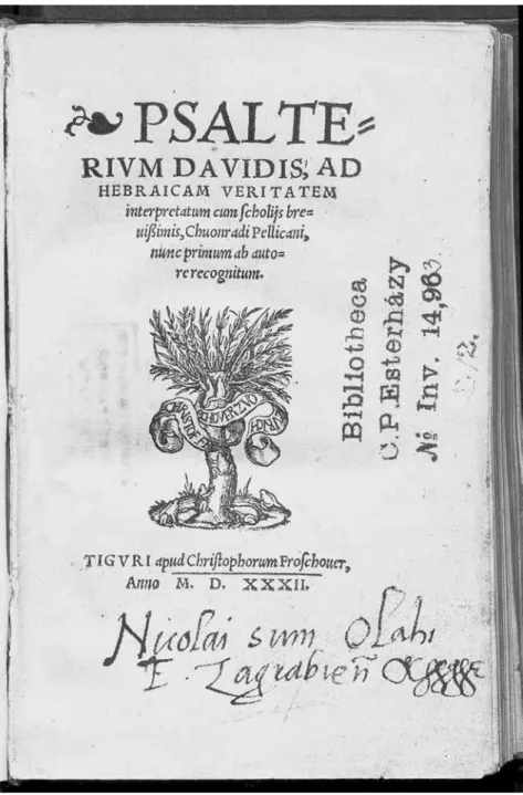 Fig. 4: Inscription of possessor on the title-page: Nicolai sum Olahi E(piscopi)  Zagrabien(sis)