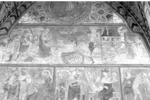 1. kép. Podolin, a passióciklus a szentély északi falán