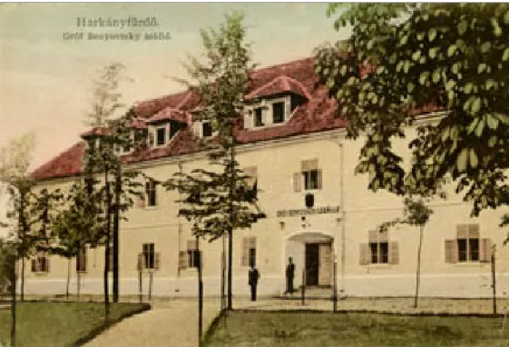 15. kép Harkány  fürdő - Gróf  Benyovszky szálló  1929-ben futott  levelezőlap (szerző  tulajdona)