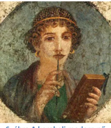 6. ábra A korabeli modern nő  íróvesszővel Pompeji freskón 