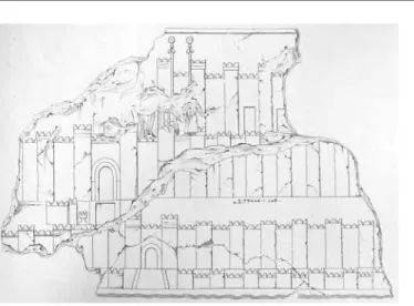7. kép: Félix Thomas füstölőállványt ábrázoló rajza az AO 19914-es ninivei dombormű alapján.