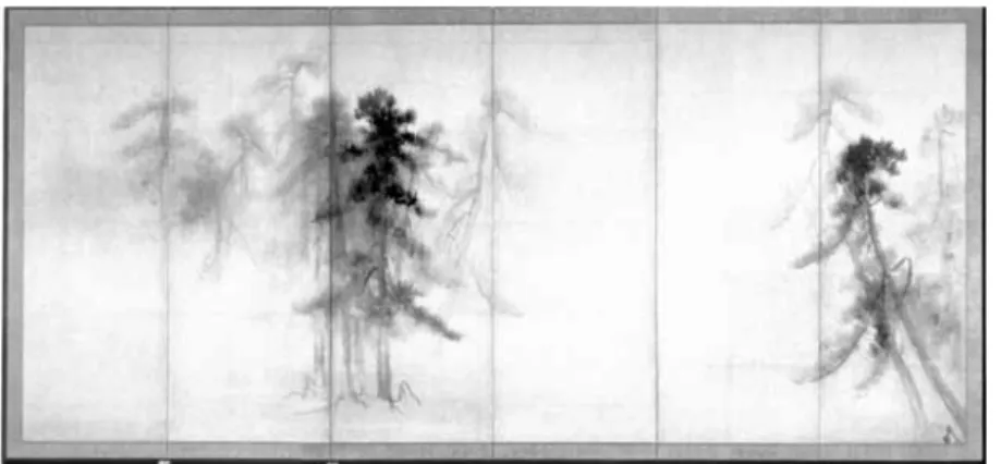 4. ábra Hasegawa Tōhaku: Fenyőfák 