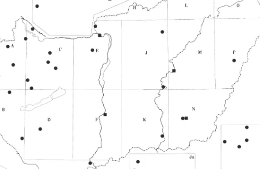 1. térkép: A sztenderd labiodentálistól eltérő v-féle hangok előfordulása a  MNyA.-ban (I MRE  1971: 295–296 nyomán) 