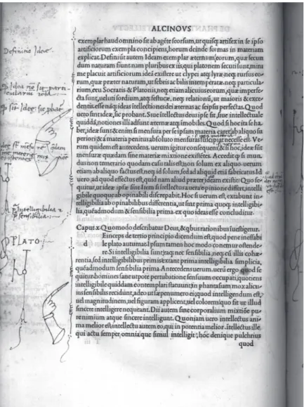 8. ábra. Egy sűrűn jegyzetelt oldal (Alkinoosz, De doctrina Platonis)