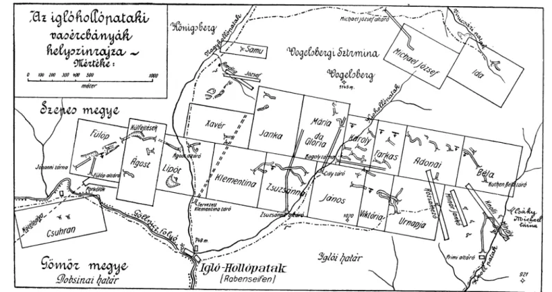 Abbildung  5.  Situationsplan  der  Iglo-Hollopataker  Grubenfelder  des  Herzogs  Philipp  von  Koburg.
