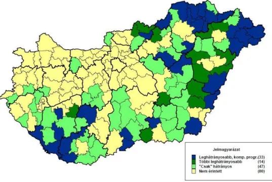 4. ábra. A területfejlesztés kedvezményezett térségeinek 2007. évi  besorolása 
