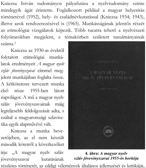 4. ábra: A magyar nyelv  szláv jövevényszavai 1955-ös borítója 