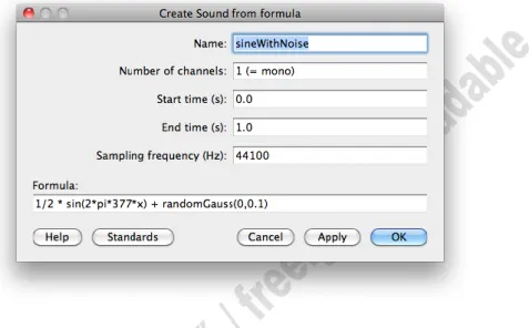 Figure 2: Generating sound wave from formula 