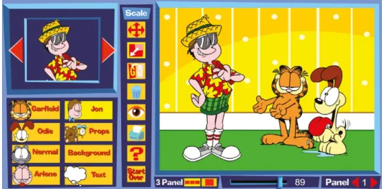 1. ábra: A Garfield képregény-szerkesztő programmal készíthető képregény egy példája