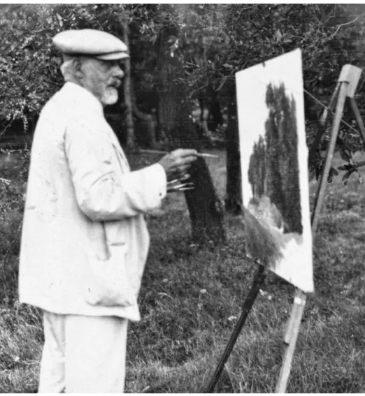 1. kép: Szinyei Merse Pál festés közben Fonyódon 1917-ben