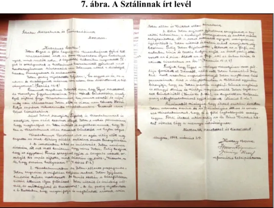 7. ábra. A Sztálinnak írt levél 