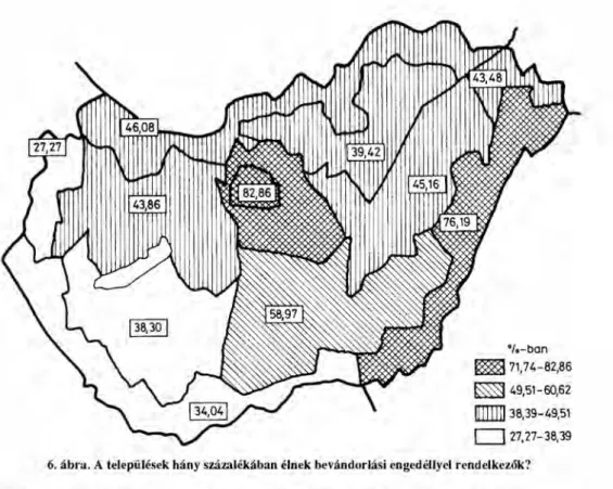 Bevándorlók különböző csoportjaival kapcsolatos problémák (4. táblázat) természe- természe-tesen ott fordulnak elő nagyobb 31&#34;ányb311,ahol a menekültek és a bevándorlók nagyobb számban élnek: a központi régióban