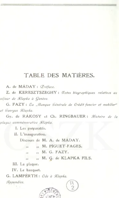 TABLE  DES  MATIÉRES