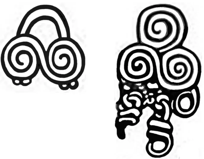 11. ábra. A hun eredetű lomovátovói kultúra jelvényeinek olvasata: Nagy Ak (Nagyságos Heraklész) és Jó Ak (Jóságos Heraklész); a  nagy, jó és Ak hieroglifákat megtaláljuk a magyar tulajdonjelek között és a ligatúraképzési szokások is azonosak 