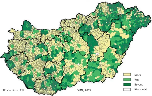 10. táblázat: A jelzõrendszeres házi segítségnyújtásban részesülõk száma és létszámnövekedése régiók szerint, 2004–2007 (XII