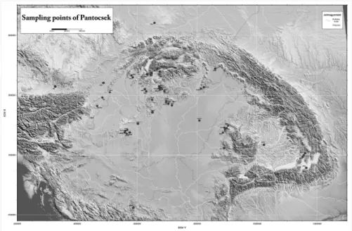 Fig 2. A detailed map of cleaned diatom samples that are available for  scanning electron microscopic study from Carpathians in the 