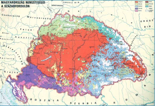 1. ábra. A hazai németség területi megoszlása Forrás: Történelmi világatlasz. Cartographia