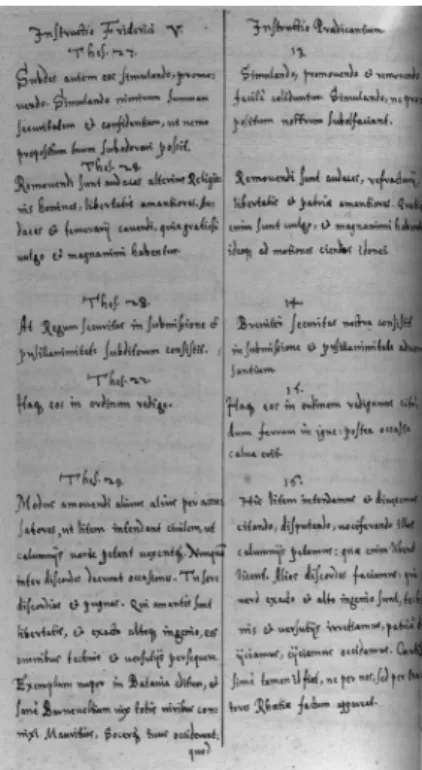 4. ábra. B. Anhorn: Grauwpüntner Krieg (Gotha, VadSlg Ms 236, f. 186 v ) A  valtellinai  háború  eseményeit  megörökítő,  szintén  kitűnő  és  szintén kortárs történetíró Fortunat Sprecher (1585–1647)  1629-es művében Anhornhoz egészen hasonlóan adja elő a