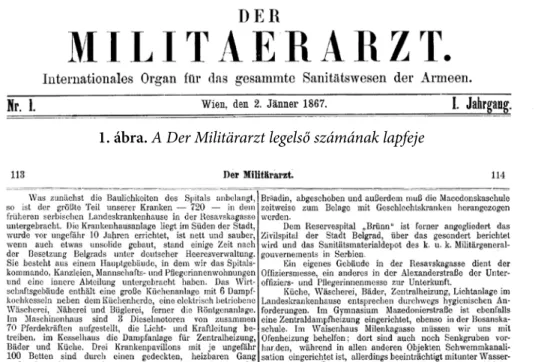 2. ábra. Cenzúrázott oldal a Militärarztban 1. ábra. A Der Militärarzt legelső számának lapfeje