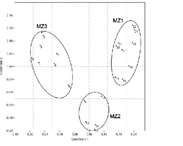 Fig. 3. The results of the cluster analysis of the malacocoenosis from the Zemun loess profile