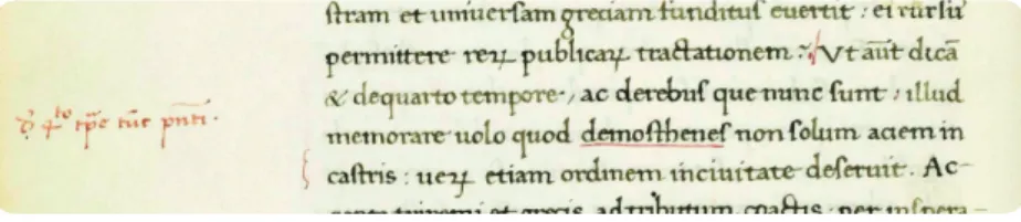 5. kép: Vitéz széljegyzete (d(e) (quar)to t(em)p(or)e tu(n)c p(raese)nti,  BSB Clm 310