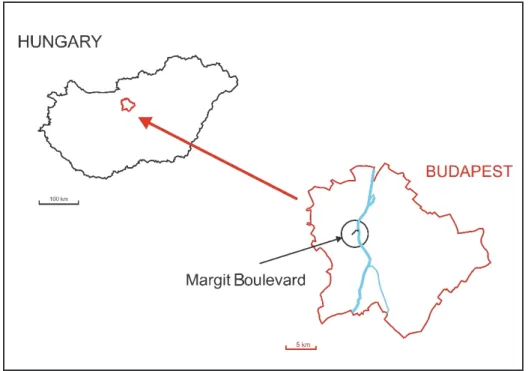 Fig. 1. Location of study area in Hungary and in Budapest 