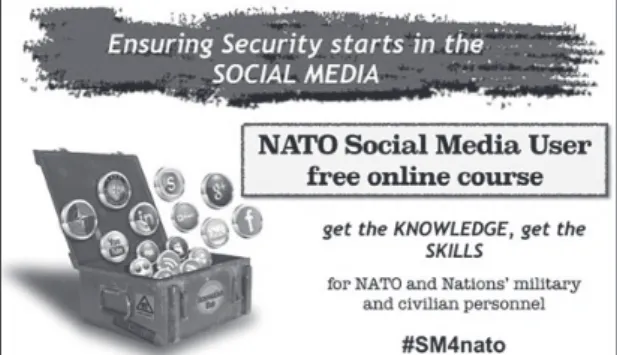 2. kép A NATO a gyakorlatban is foglalko- foglalko-zik az érintett személyi állomány közösségi  médiára való felkészítésével 16